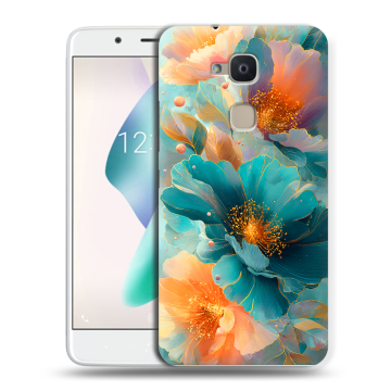 Силиконовый чехол на BQ Aquaris V Plus с принтом Цветы
