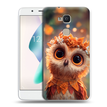 Силиконовый чехол на BQ Aquaris V Plus с принтом Милая сова