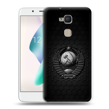 Силиконовый чехол на BQ Aquaris V Plus с принтом Герб Флаг СССР