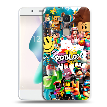 Силиконовый чехол на BQ Aquaris V Plus с принтом Roblox Роблокс