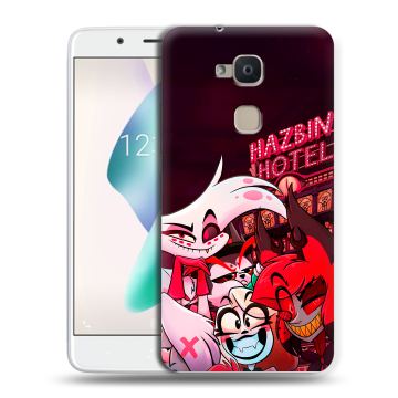 Силиконовый чехол на BQ Aquaris V Plus с принтом Hazbin Hotel Отель Хазбин