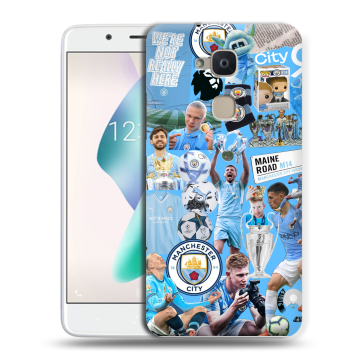 Силиконовый чехол на BQ Aquaris V Plus с принтом Man City Манчестер Сити