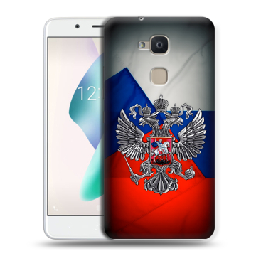 Силиконовый чехол на BQ Aquaris V Plus с принтом Флаг России
