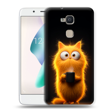 Силиконовый чехол на BQ Aquaris V Plus с принтом Смешной кот