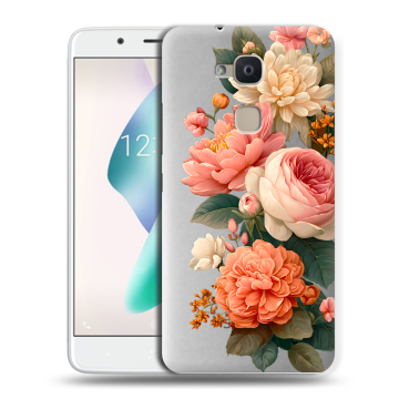 Силиконовый чехол на BQ Aquaris V Plus с принтом цветы
