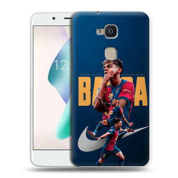 Силиконовый чехол на BQ Aquaris V Plus с принтом Барселона Barca Yamal 