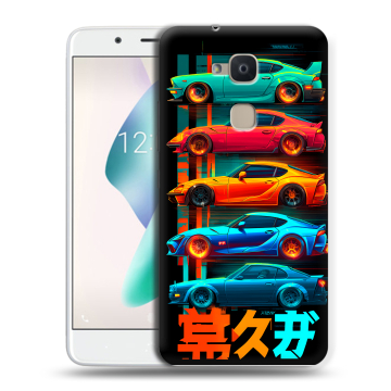 Силиконовый чехол на BQ Aquaris V Plus с принтом машины тачки