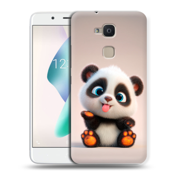 Силиконовый чехол на BQ Aquaris V Plus с принтом милая панда