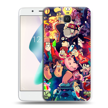 Силиконовый чехол на BQ Aquaris V Plus с принтом Gravity Falls Гравити Фолз