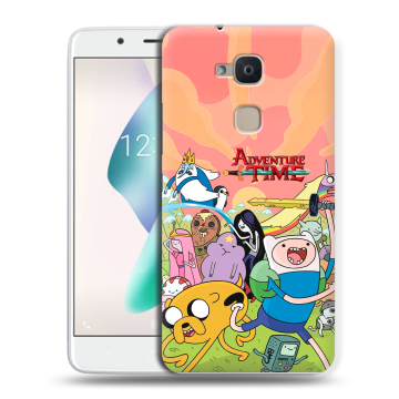 Силиконовый чехол на BQ Aquaris V Plus с принтом Adventure time Время приключений
