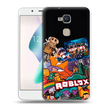 Силиконовый чехол на BQ Aquaris V Plus с принтом Roblox Роблокс