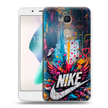 Силиконовый чехол на BQ Aquaris V Plus с принтом Nike Найк