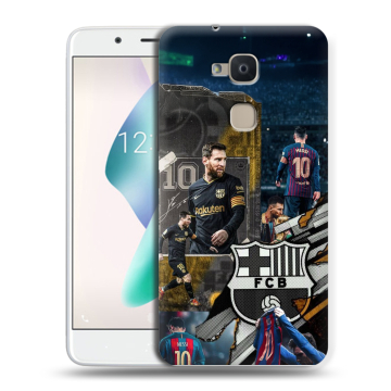 Силиконовый чехол на BQ Aquaris V Plus с принтом Messi Barcelona