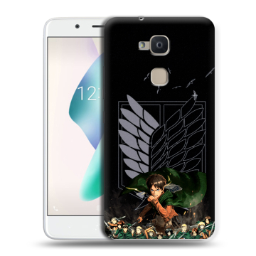 Силиконовый чехол на BQ Aquaris V Plus с принтом Атака титанов