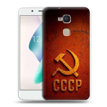 Силиконовый чехол на BQ Aquaris V Plus с принтом Флаг Герб СССР