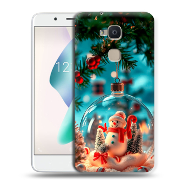 Силиконовый чехол на BQ Aquaris V Plus с принтом Новый год