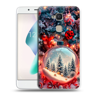 Силиконовый чехол на BQ Aquaris V Plus с принтом Новый год