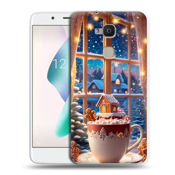 Силиконовый чехол на BQ Aquaris V Plus с принтом Новый год