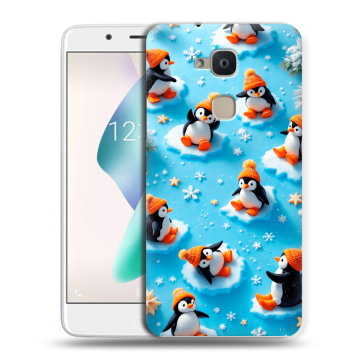 Силиконовый чехол на BQ Aquaris V Plus с принтом Новый год