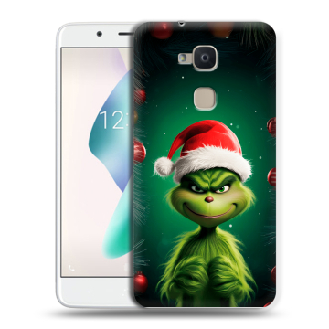 Силиконовый чехол на BQ Aquaris V Plus с принтом Гринч Новый год Рождество