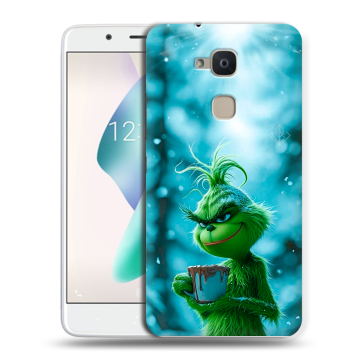 Силиконовый чехол на BQ Aquaris V Plus с принтом Новый год гринч