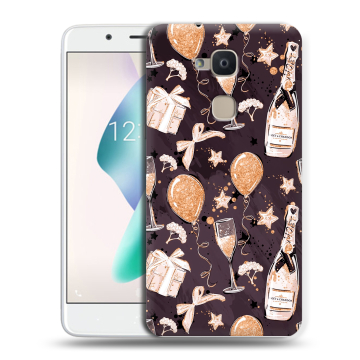 Силиконовый чехол на BQ Aquaris V Plus с принтом Новый год
