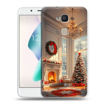 Силиконовый чехол на BQ Aquaris V Plus с принтом Новый год