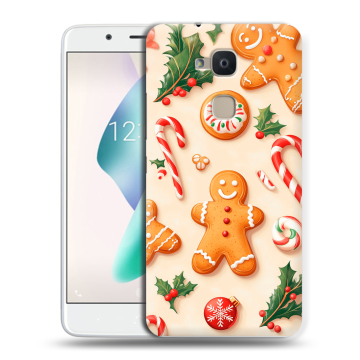 Силиконовый чехол на BQ Aquaris V Plus с принтом Новый год