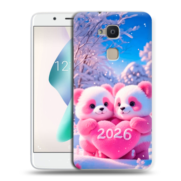 Силиконовый чехол на BQ Aquaris V Plus с принтом Новый год