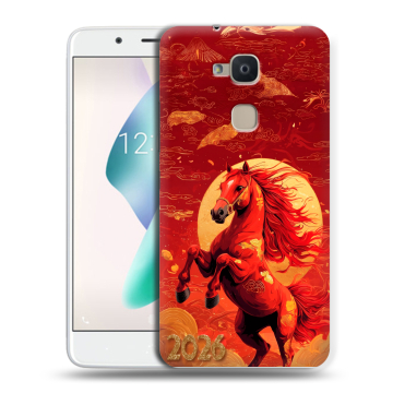 Силиконовый чехол на BQ Aquaris V Plus с принтом Новый год