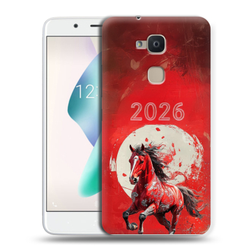 Силиконовый чехол на BQ Aquaris V Plus с принтом Новый год