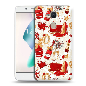 Силиконовый чехол на BQ Aquaris V Plus с принтом Новый год