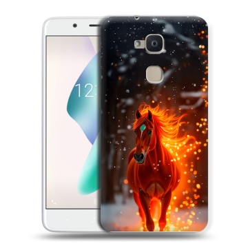 Силиконовый чехол на BQ Aquaris V Plus с принтом Новый год