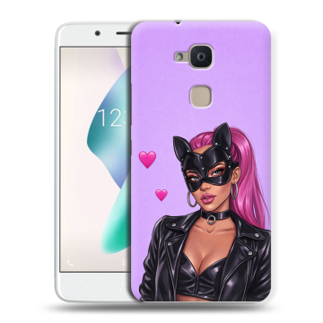 Силиконовый чехол на BQ Aquaris V Plus с принтом женский