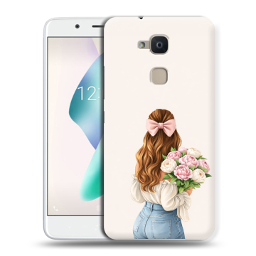 Силиконовый чехол на BQ Aquaris V Plus с принтом женский