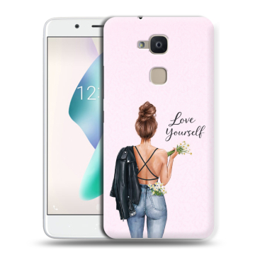 Силиконовый чехол на BQ Aquaris V Plus с принтом женский