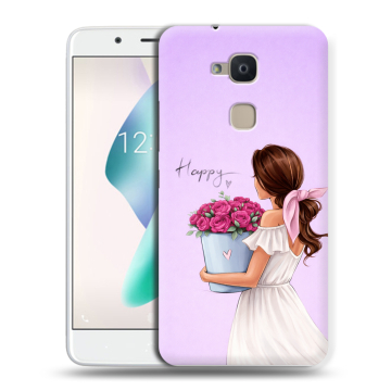 Силиконовый чехол на BQ Aquaris V Plus с принтом женский