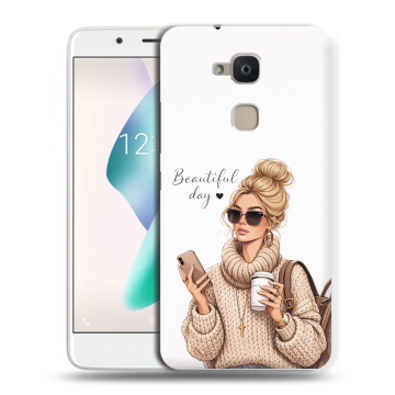 Силиконовый чехол на BQ Aquaris V Plus с принтом женский