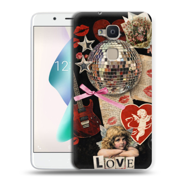 Силиконовый чехол на BQ Aquaris V Plus с принтом для девочек