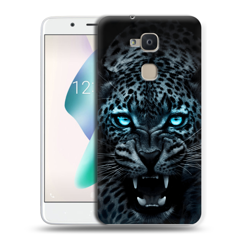 Силиконовый чехол на BQ Aquaris V Plus с принтом Темный леопард Силиконовый чехол на BQ Aquaris V Plus с принтом Темный леопард