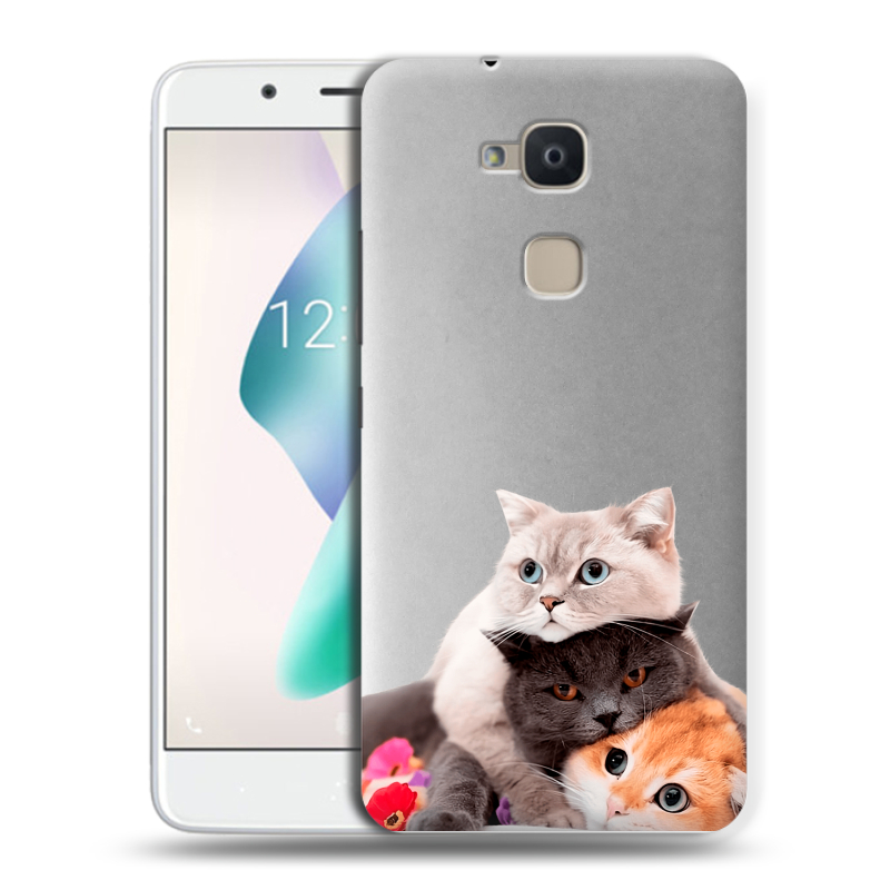 Силиконовый чехол на BQ Aquaris V Plus с принтом Кошки Силиконовый чехол на BQ Aquaris V Plus с принтом Кошки