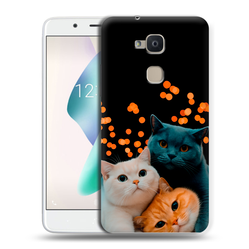 Силиконовый чехол на BQ Aquaris V Plus с принтом Кошки Силиконовый чехол на BQ Aquaris V Plus с принтом Кошки