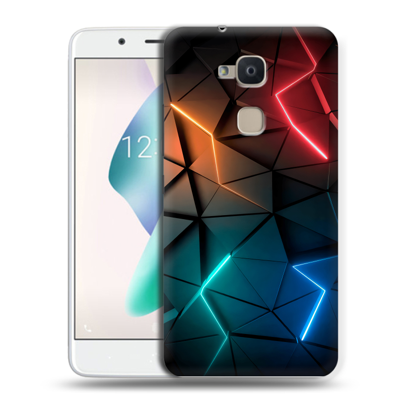 Силиконовый чехол на BQ Aquaris V Plus с принтом Абстракция неон Силиконовый чехол на BQ Aquaris V Plus с принтом Абстракция неон