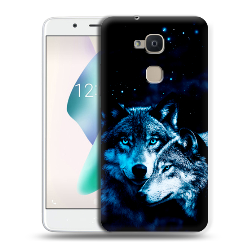 Силиконовый чехол на BQ Aquaris V Plus с принтом Волки Силиконовый чехол на BQ Aquaris V Plus с принтом Волки