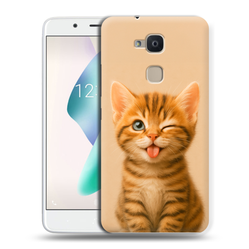 Силиконовый чехол на BQ Aquaris V Plus с принтом котенок Силиконовый чехол на BQ Aquaris V Plus с принтом котенок