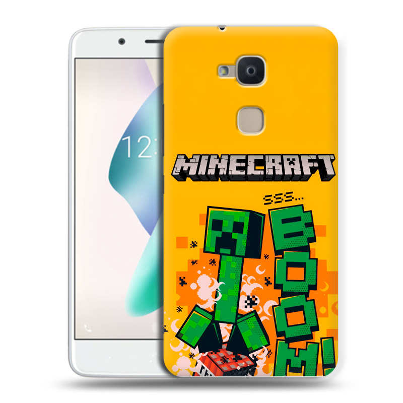 Силиконовый чехол на BQ Aquaris V Plus с принтом Майнкрафт Minecraft Силиконовый чехол на BQ Aquaris V Plus с принтом Майнкрафт Minecraft