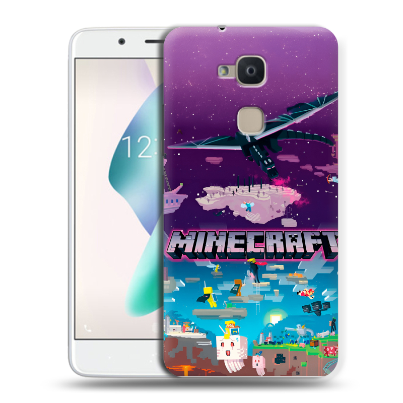 Силиконовый чехол на BQ Aquaris V Plus с принтом Майнкрафт Minecraft Силиконовый чехол на BQ Aquaris V Plus с принтом Майнкрафт Minecraft