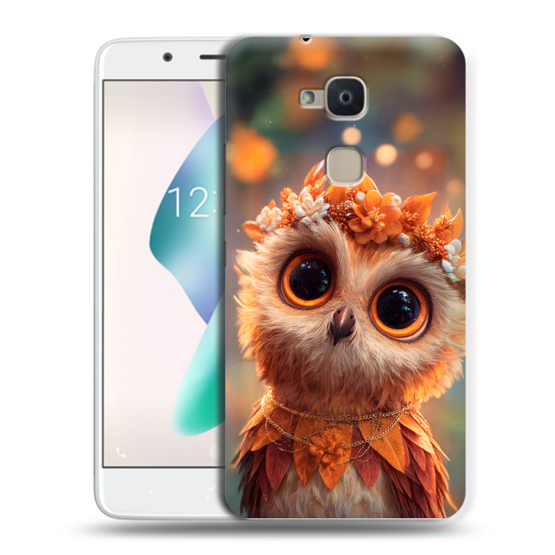 Силиконовый чехол на BQ Aquaris V Plus с принтом Милая сова Силиконовый чехол на BQ Aquaris V Plus с принтом Милая сова