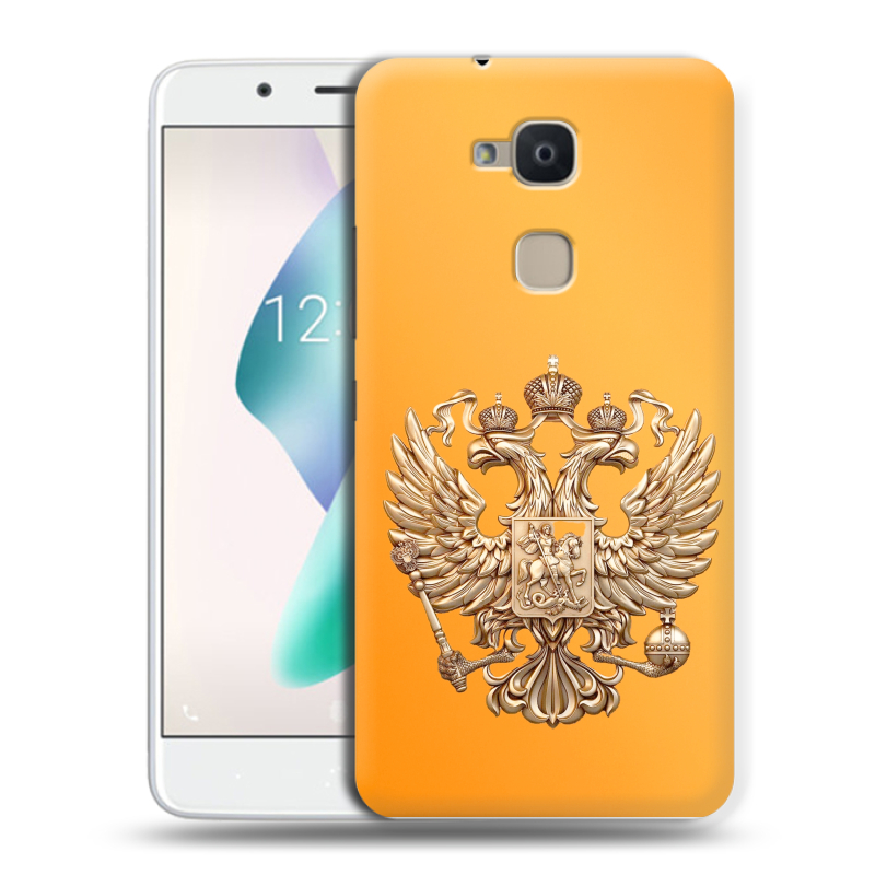 Силиконовый чехол на BQ Aquaris V Plus с принтом Герб Флаг России Силиконовый чехол на BQ Aquaris V Plus с принтом Герб Флаг России