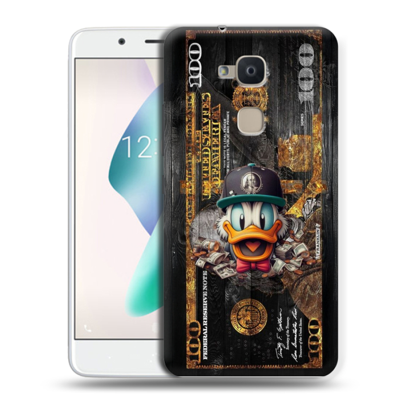 Силиконовый чехол на BQ Aquaris V Plus с принтом Дональд Дак Доллар Силиконовый чехол на BQ Aquaris V Plus с принтом Дональд Дак Доллар